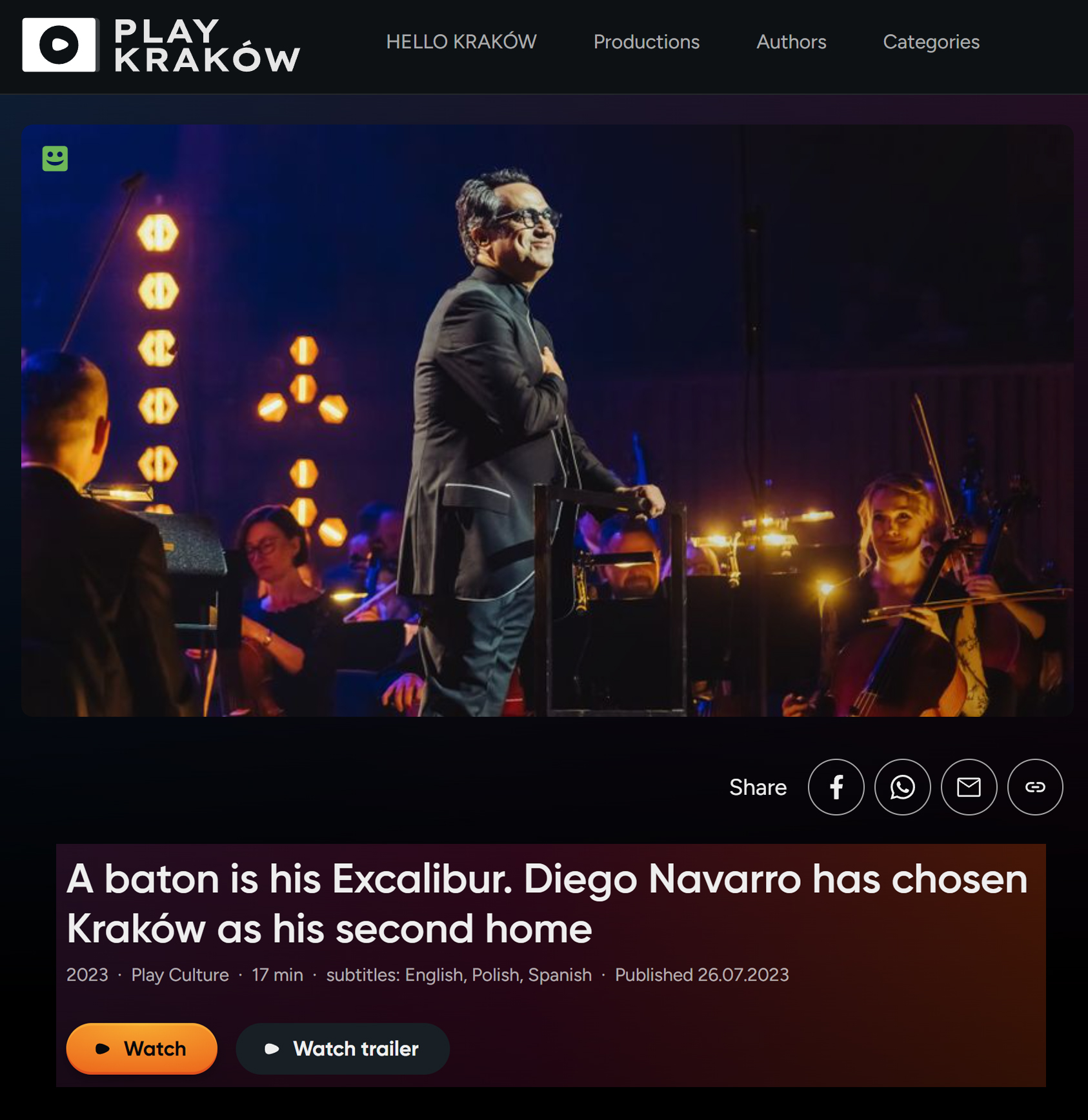 Documental Play Krakow «Diego Navarro Space Gala»